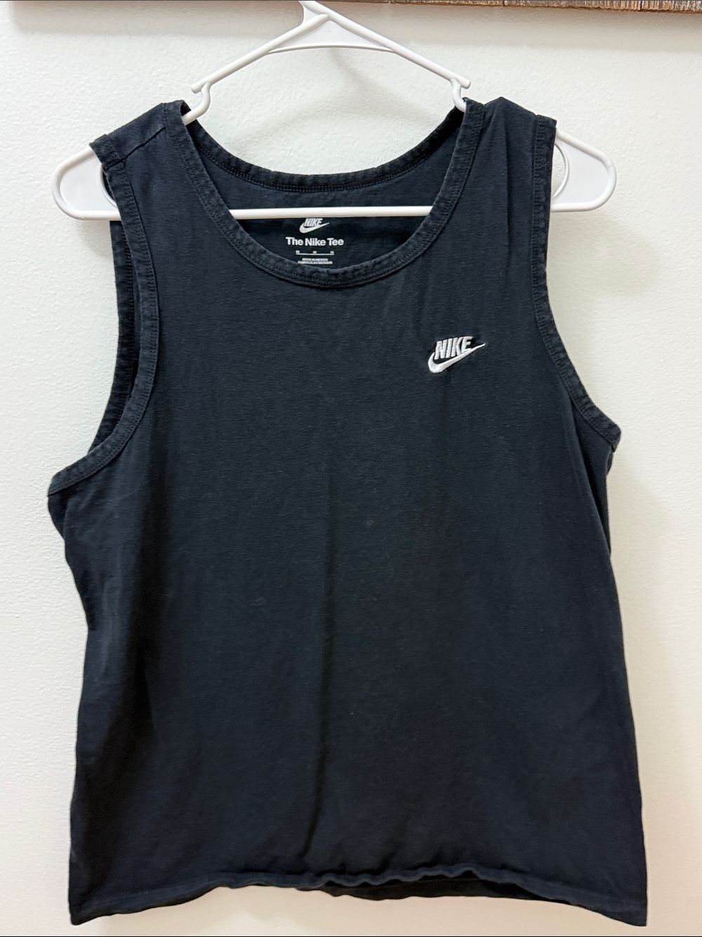 Nike Black Sleeveless Tank with White Swoosh